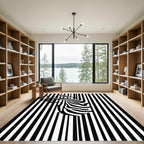 Black White Zebra Stripes Optical Illusion Rug