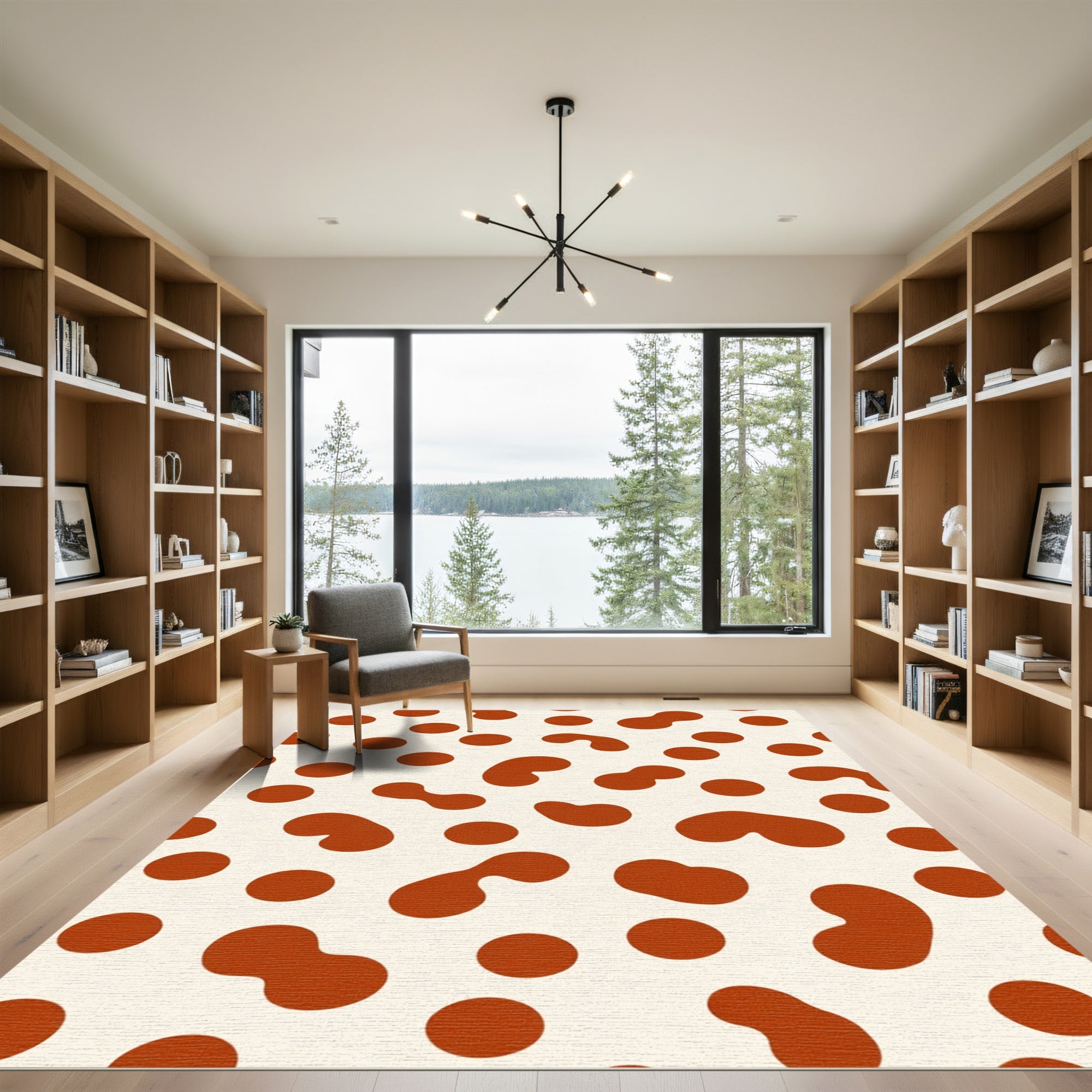 Cream Terracotta Blobs and Dots Rug