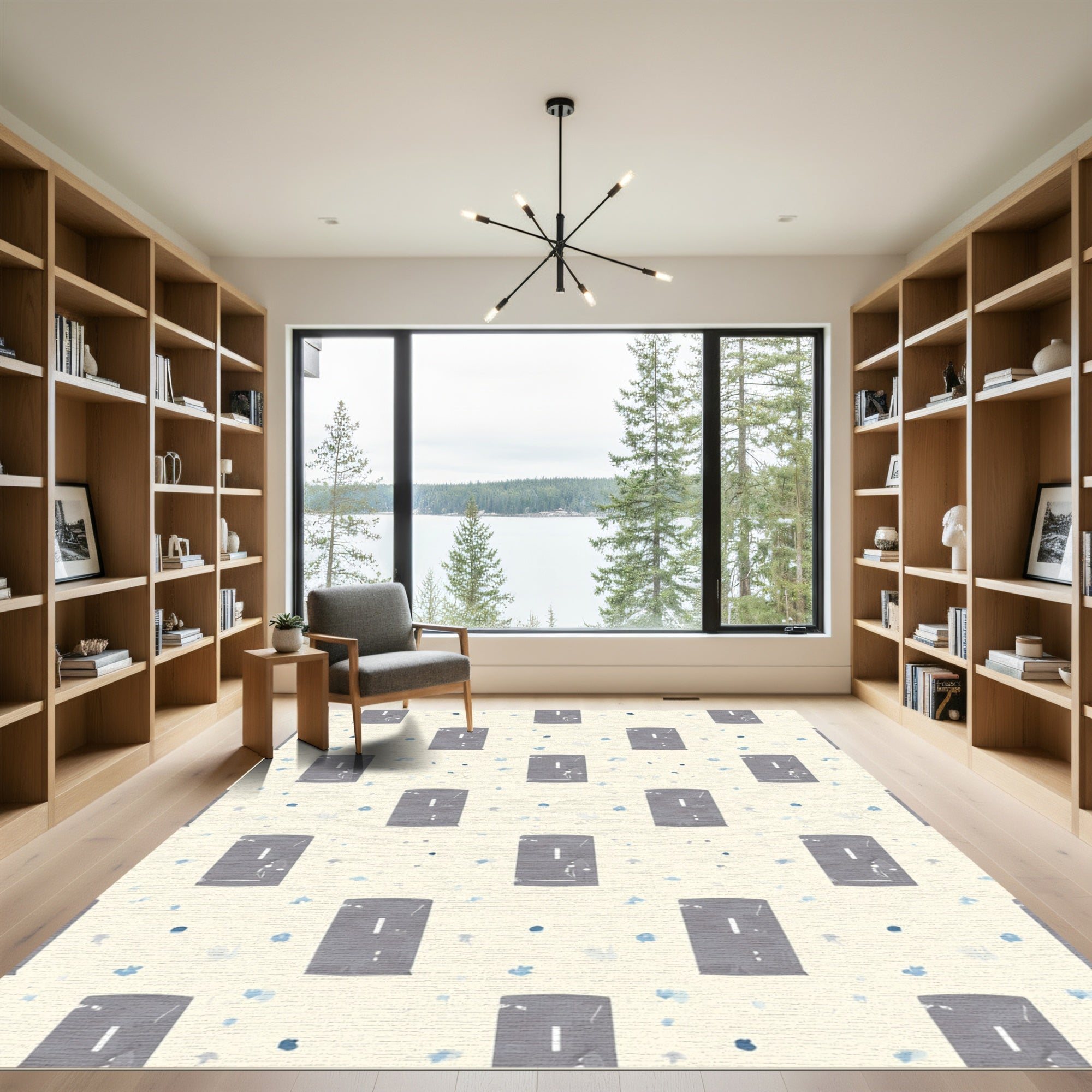 Gray Doorway Watercolor Sprinkle Rug