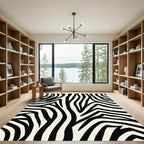 Classic Black White Zebra Stripes Rug