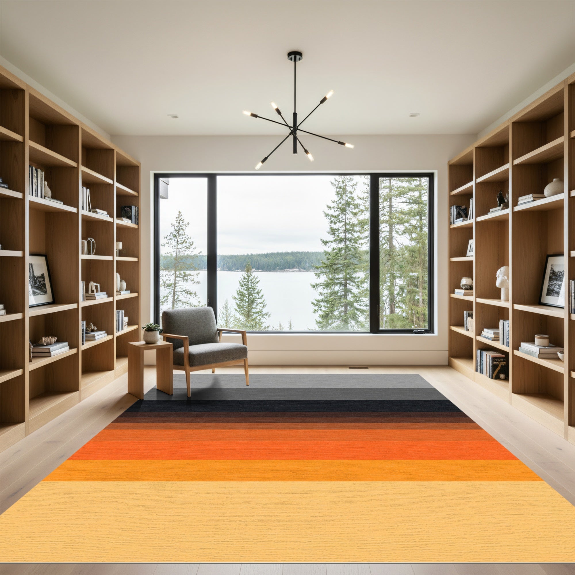 Warm Sunset Gradient Stripe Rug