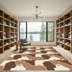 Camouflage Brown Earthy Abstract Shapes Rug
