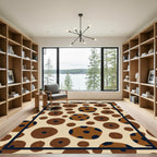 Brown Dotty Circles Composition Rug