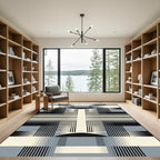 Geometric Modern Abstract Stripe Rug
