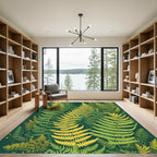 Golden Fern Forest Rich Green Rug