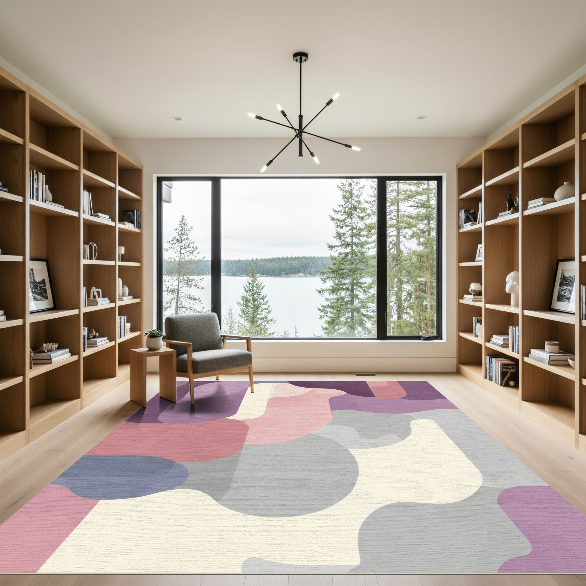 Soft Pastel Abstract Organic Flow Rug