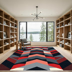 Bold Abstract Geometric Chevron Rug