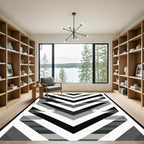Monochromatic Chevron Geometric Overlay Rug