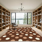 Brown Cream Polka Dot Pattern Rug