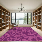 Deep Plum Swirling Organic Abstract Rug