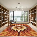 Retro Burst Sunburst Earthy Medallion Rug