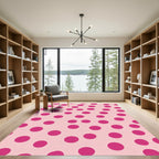 Pink Polka Dot Background Rug