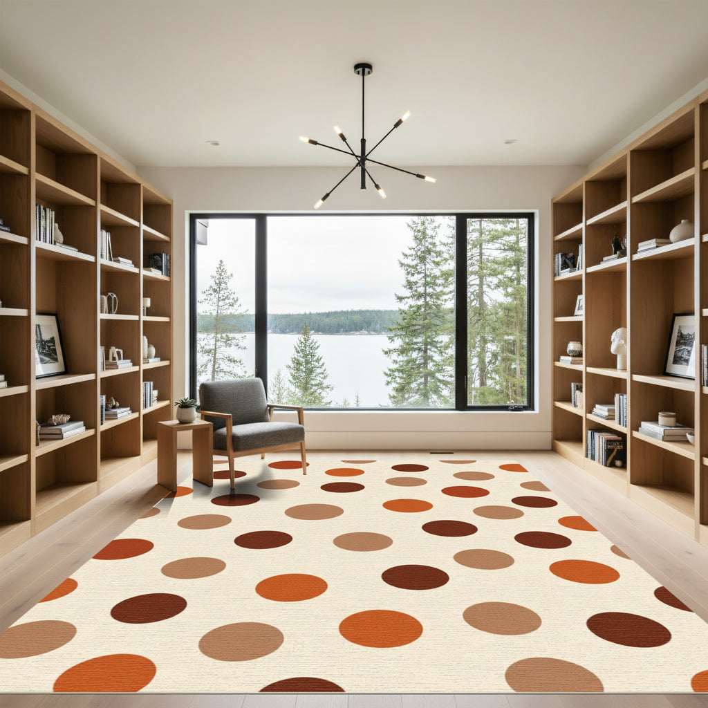 Earthy Tone Polka Dot Scatter Rug