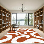 Terracotta White Organic Flow Rug