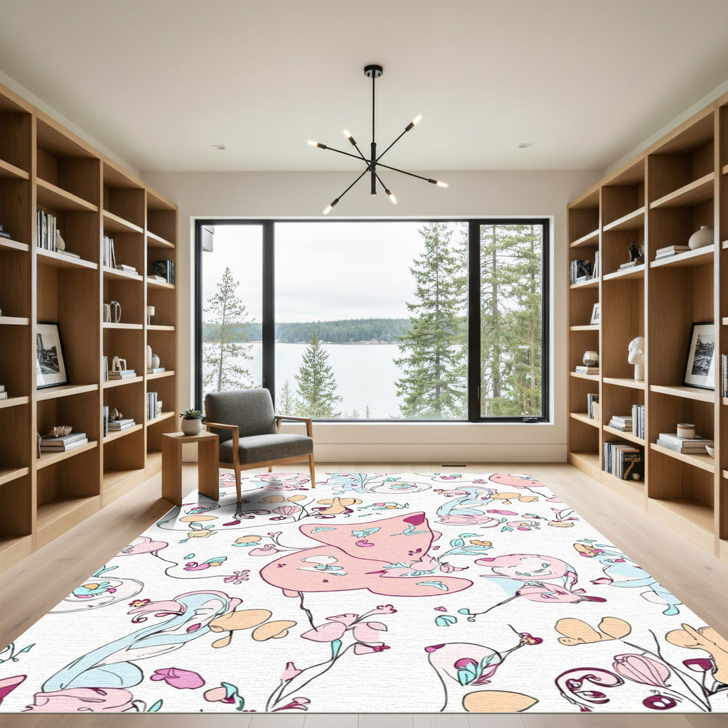 Whimsical Pastel Organic Flow Rug