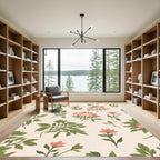Peony Garden Floral Cream Rug