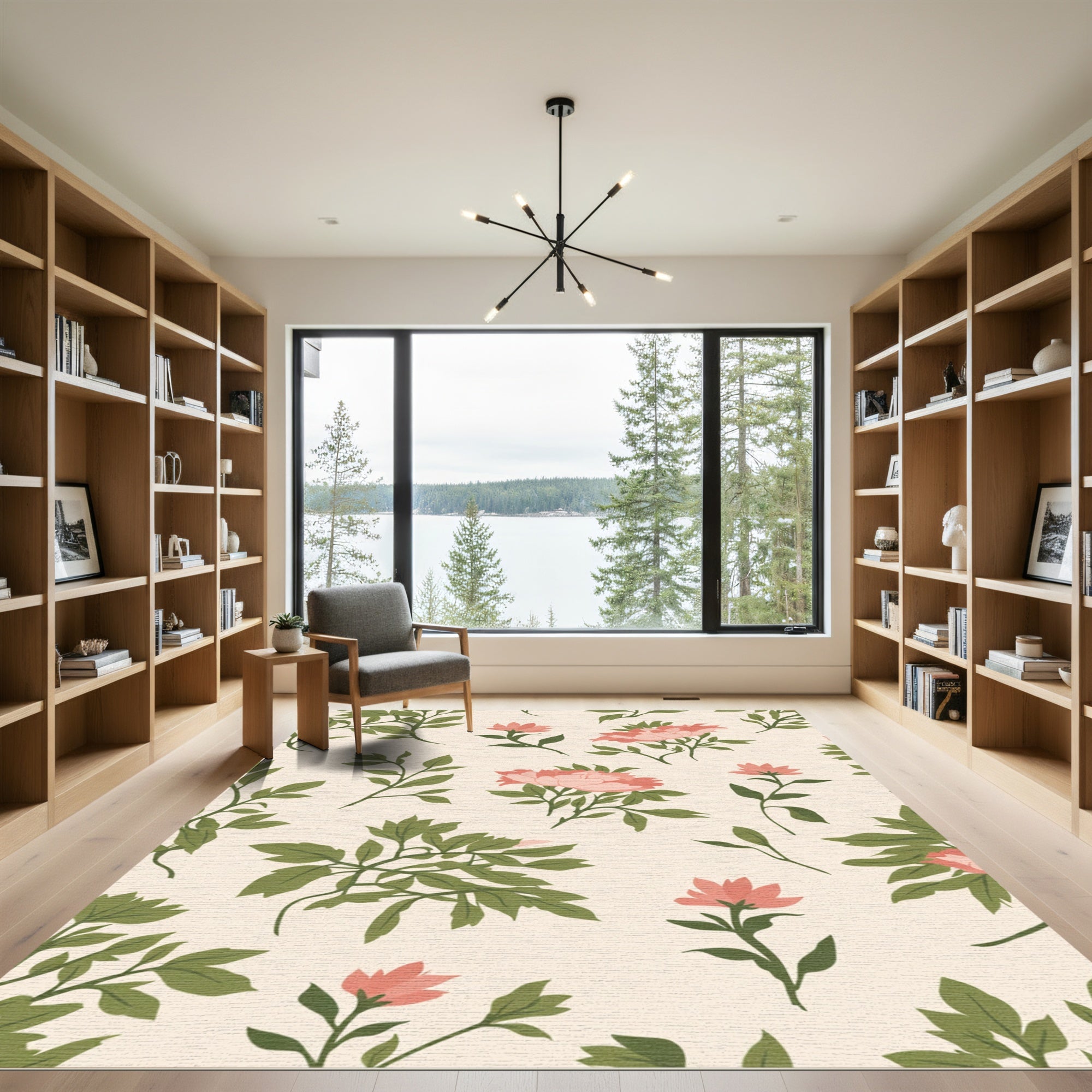 Peony Garden Floral Cream Rug