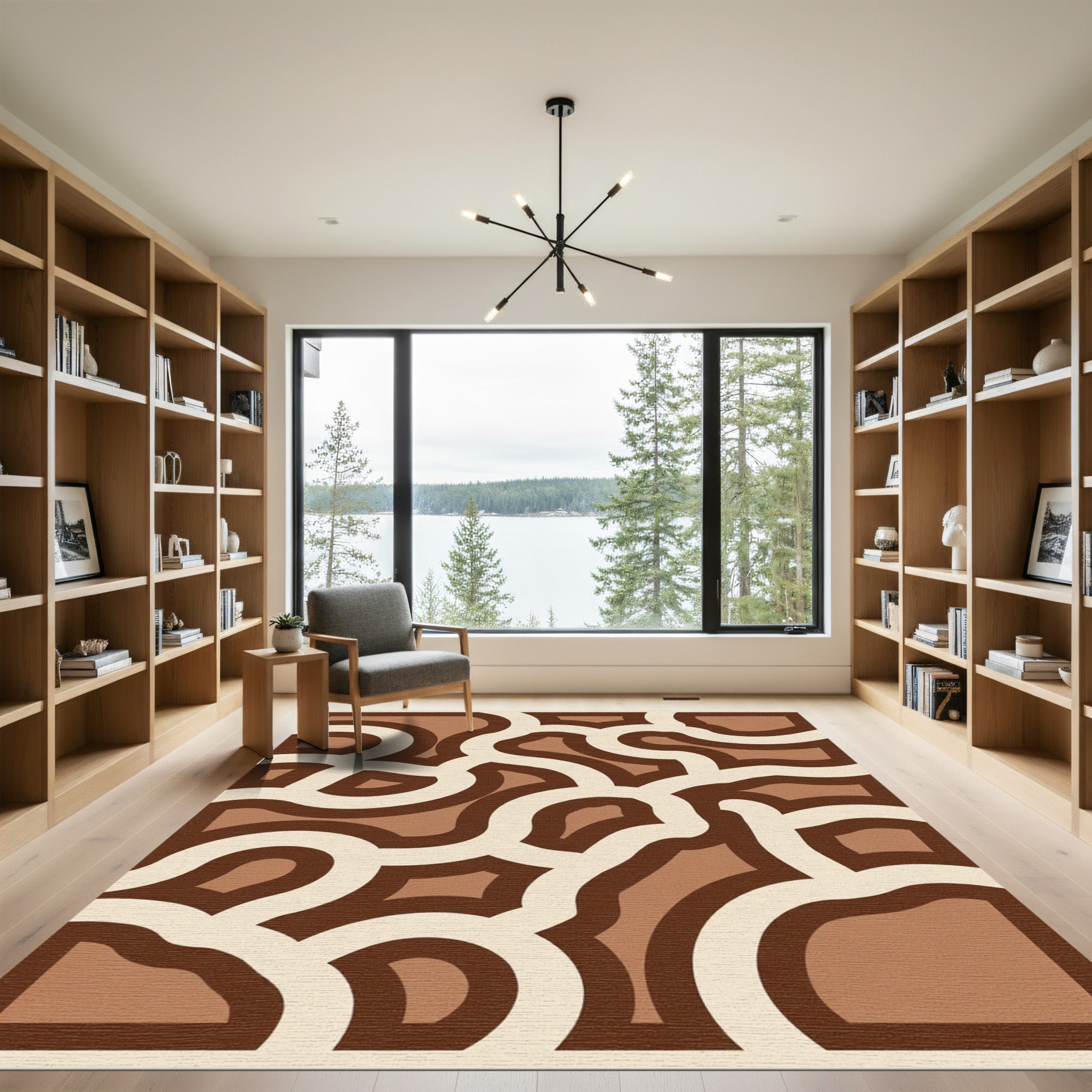 Earthy Tones Abstract Blob Rug