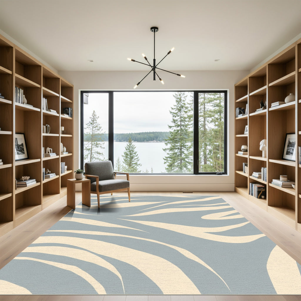 Pale Cream Abstract Animal Stripe Rug