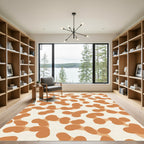 Abstract Organic Ochre Blob Rug