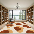 Earthy Abstract Blob Composition Rug