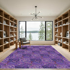 Deep Purple Abstract Swirls Rug