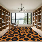 Bold Orange Black Animal Spots Rug