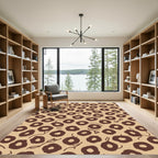Brown Circles Scattered Organic Abstract Rug