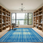Geometric Cream Diamond Lattice Rug