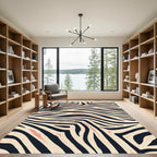 Pink Cream Charcoal Animal Stripe Rug