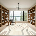 Neutral Geometric Deco Zigzag Rug