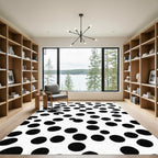 Black White Random Polka Dots Rug