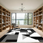 Monochromatic Geometric Abstract Blocks Rug