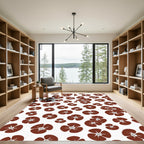 Brown Flower Field Scatter Rug