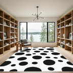 Classic Black White Polka Dot Scatter Rug