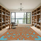 Orange Turquoise Ornate Swirl Harmony Rug