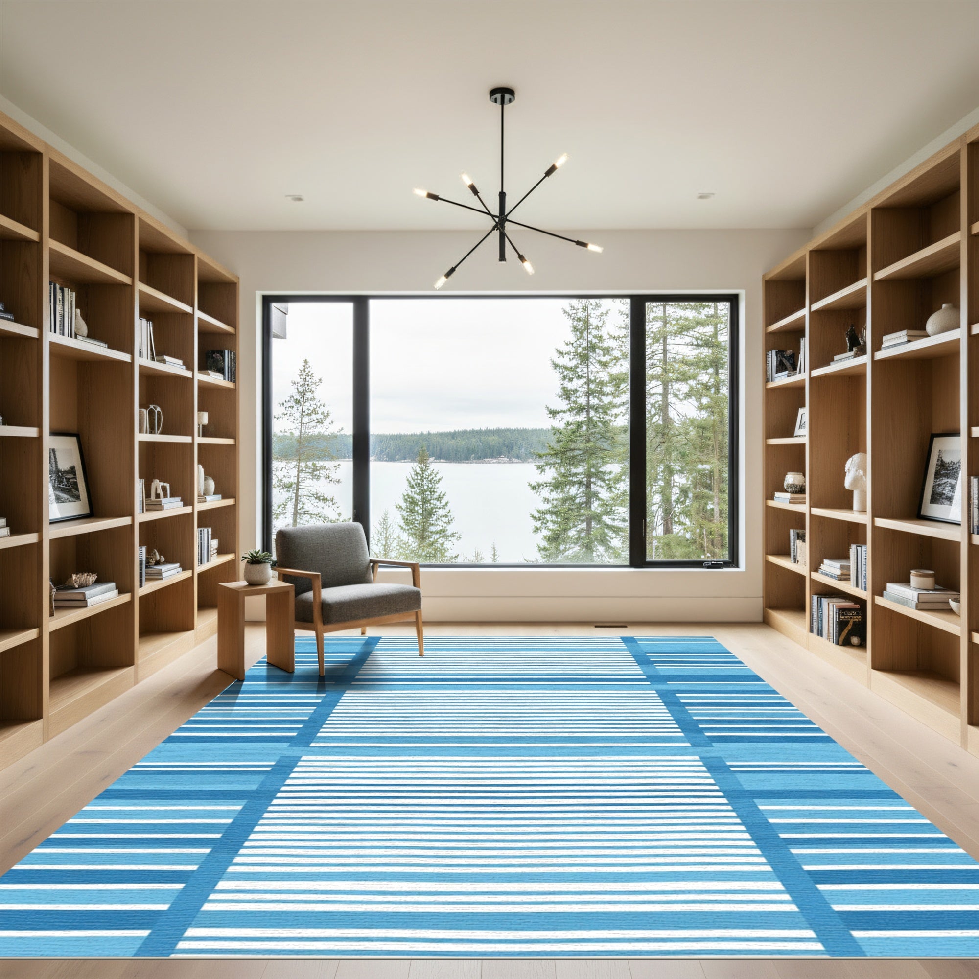 Blue Beach Towel Striped Rug