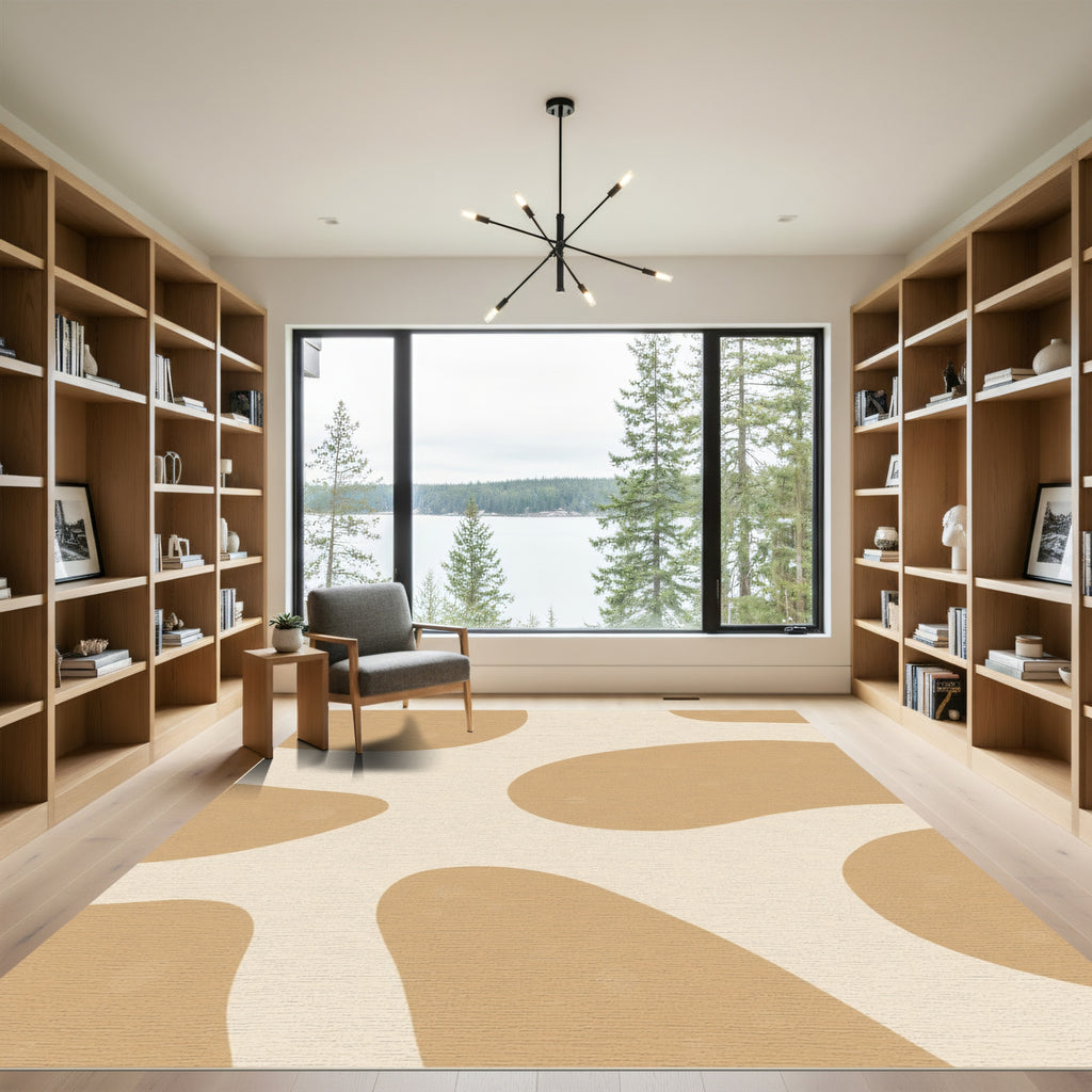 Caramel Cream Organic Blob Rug
