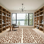 Organic Brown Cream Vertical Stripe Rug