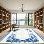 Blue White Floral Archway Rug