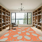 Orange Speckled Oval Collage Rug