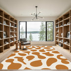 Burnt Orange Organic Blob Rug