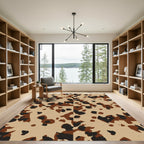 Brown Black Spotted Animal Hide Rug