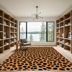 Orange Black Spotted Animal Print Rug