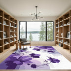 Fuchsia Floral Swirl Silhouette Rug
