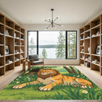 Majestic Golden Tiger Forest Meadow Rug