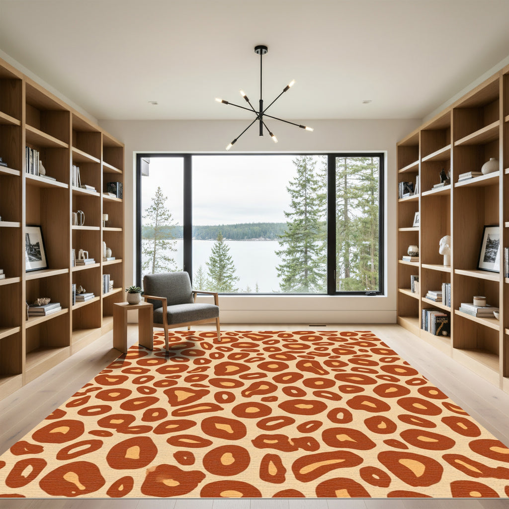 Brown Tan Spots Abstract Rug