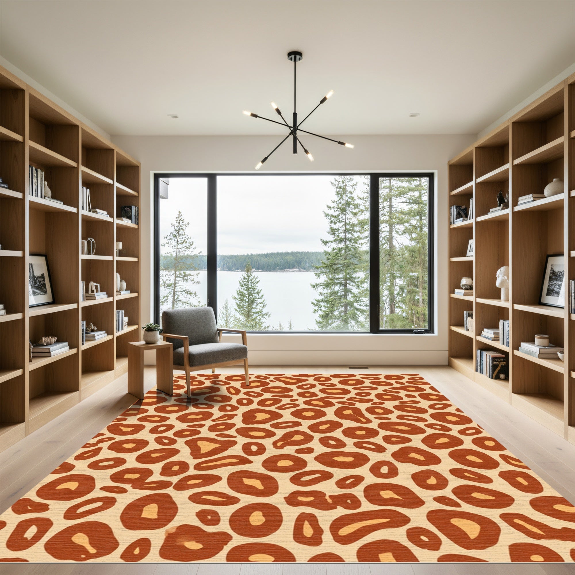 Brown Tan Spots Abstract Rug