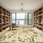 Whimsical Sunny Field Daisy Meadow Rug