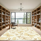Golden Butterfly Garden Serenity Rug